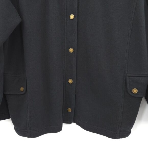 Lauren Ralph Lauren womens black knit shaket jacket Size 2X Field Military brass - Picture 4 of 12